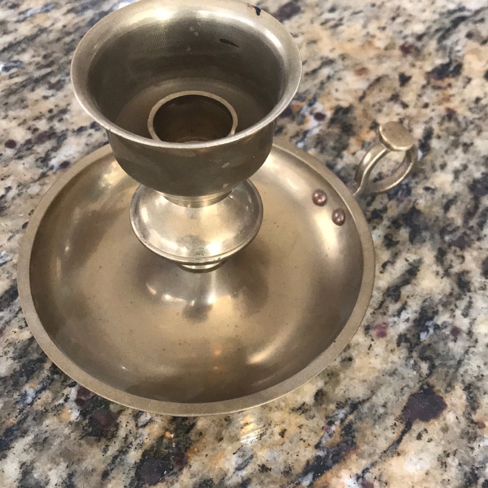 Bundle: Bronze candle holder and cigarettes holder